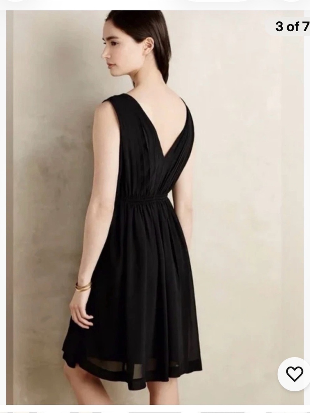 HD in Paris Black V-Neck Sleeveless  Dress size 4 Adjustable waist w side ties - Picture 2 of 11